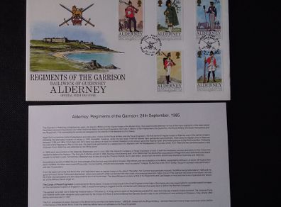 Guernsey First Day Cover : Regiments Of The Garrison : 1985