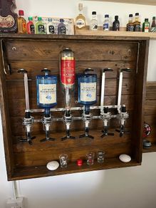 6 Bottle Optics for Spirits Bar Butler Wall Mounted Bottle Bracket Alcohol Wine Upside Down Drink Dispenser Stand Rack for Home Pub or Kitchen Bar, 30ml Optic Spirit Barware Set