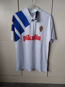 Adidas Replica Real Zaragoza 1992 A Brehme Retro Jersey BNWT