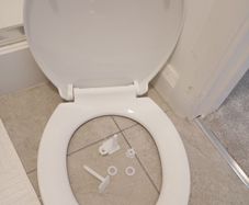 white toilet seat