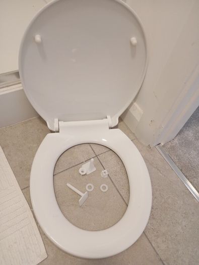 white toilet seat