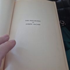 first edition very rare the philosophy of Joseph McCabe by Reverend marcelius manzo