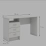 White wooden desk with drawers Image 2