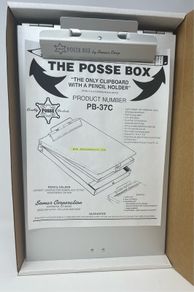 Posse Box. Bottom Opening, Dual Compartment Clipboard made of Anodized Aluminum Silver.