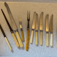 Collection of bone handle cutlery