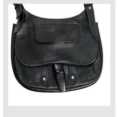 Longchamp Balzane Cowhide Shoulder Bag Medium Leather Grained Authentic
