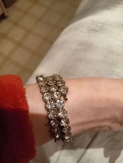 Clear stones and metal wrap bracelet