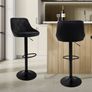 Set of 2 Adjustable Velvet Bar Stools Green with Backrest and Footrest Image 4