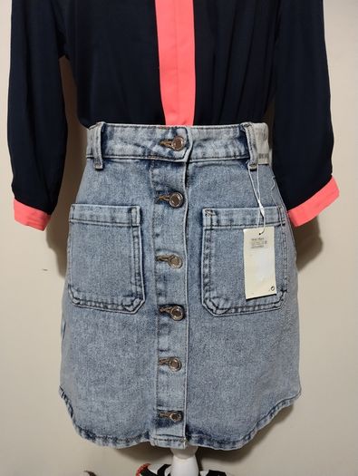 Vintage blue Denim Skirt, New With Tags