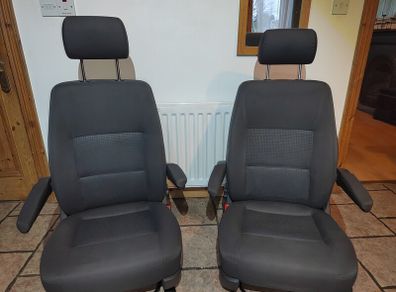 VW T6 T5 Transporter Pair Of Front Capitan Seats