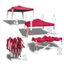 3M x 3M Popup gazebo Red, 4 Walls, 1 Person Assembley Image 2