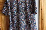 Next Ladies Navy Blue ditzy floral short sleeve Blouse size 16 includes Postage