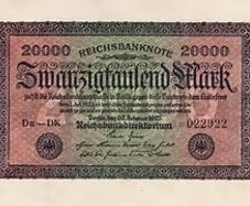 Antique German banknote (1923) 20000 Marks