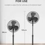 40W Pedestal Fan, 3 Speed Settings, 90 Oscillation, Adjustable Height Stand Fan, Powerful Airflow and Quiet Operation, Ideal For Home & Office, Black Image 6