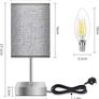 Touch Control Table Lamp, 3-Way Dimmable Bedside Lamps Nightstand Lamps with Flaxen Fabric Shade for Bedroom Living Room,LED Bulb Included Image 2