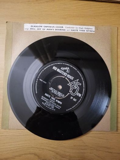 Glasgow Orpheus Choir Jesu Joy Of Man's Desiring Haste Thee Nymph 7 inch Single HMV 7P 257