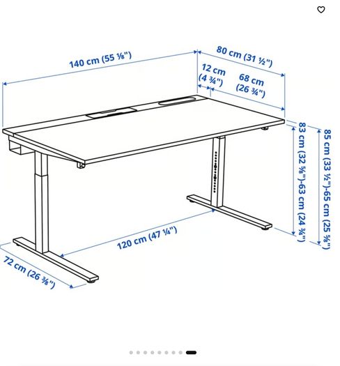 Mittzon office desk 140cm x 80cm