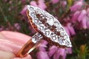 Antique Art Deco Marquise Diamond Ring 18ct Gold