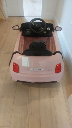 Fiat 500e Car 7.2V Electric Ride On Pink