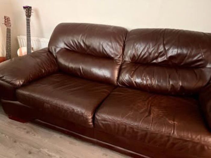 Leather sofa and Armchair