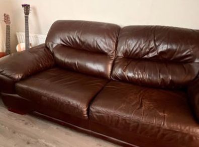 Leather sofa and Armchair