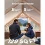 Inflatable Tents for Camping, 5-8 Person Easy Setup Blow up Tent with Hand Pump, 300D Oxford Glamping Tent with Stove Jack 2 Doors & 4 Mesh Windows, Storage Bag Included for Easy Taking Image 6