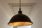Pair of Copper Industrial Pendant Ceiling Lights Aged Patina