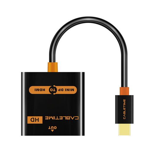 Cabletime Mini DisplayPort to HDMI 1080P Female (Video-Audio) TV (Gold-Plated) Adapter (White) (Brand New/Warranty)