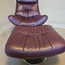 leather chair and footstool Image 2