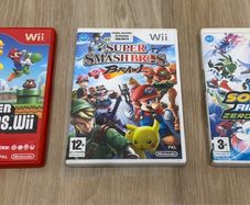 Wii games bundle - Mario bros Wii, Smash Bros Brawl, and Sonic Riders