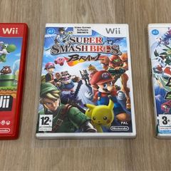 Wii games bundle - Mario bros Wii, Smash Bros Brawl, and Sonic Riders