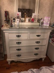 Solid wood  5 drawer chest , with mirror