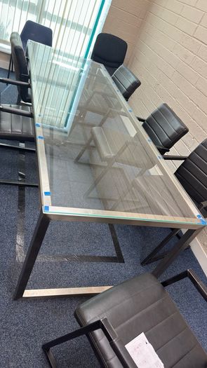 Conference table - stainless steel and glass