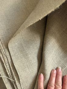10 metres of raw French linen heavy duty fabric for upholstery or home furnishings