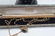 9ct yellow gold spinning fob necklace
