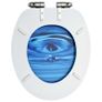 WC Toilet Seats with Soft Close Lid 2 pcs MDF Blue Water Drop Design Image 6