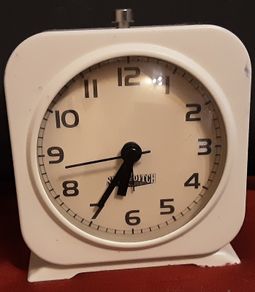 white alarm clock
