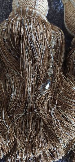 4 Extra Large Heavy Luxury Beaded Gold Curtain Tassel Tiebacks
