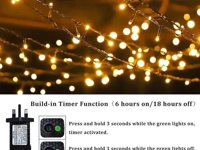 10M LED String Fairy Lights On Dark Green Cable with Various Light Effects, Ideal for Christmas Tree,Xmas,Party,Wedding