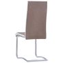 Cantilever Dining Chairs 6 pcs Brown Fabric Image 5