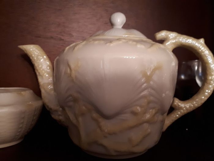 VINTAGE Belleek China,  22 piece  vintage Tea Set (Green Mark)