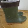 Rontani Made in Italy Green Wellington Boots EU 39 UK 6 Fleece Lined Winter Wellies Image 4