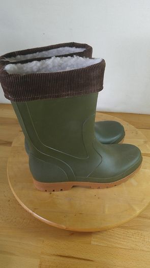 Rontani Made in Italy Green Wellington Boots EU 39 UK 6 Fleece Lined Winter Wellies