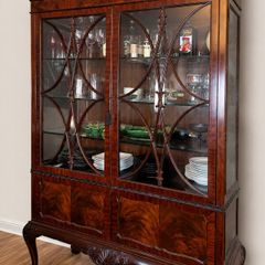 Wood cabinet with glass doors