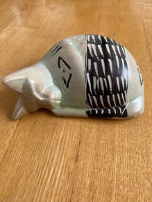 Soapstone Sleeping Stylised Cat