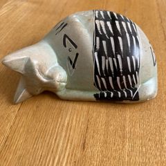 Soapstone Sleeping Stylised Cat