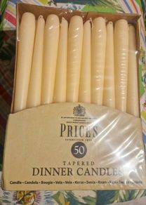 dinner candles in ivory.