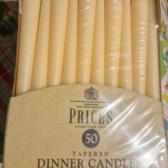 dinner candles in ivory.