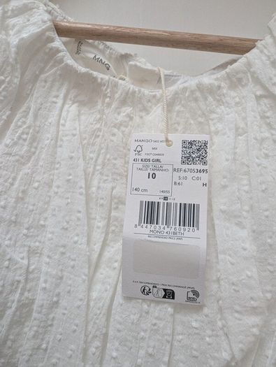 New Mango Girls White Occasion Jumpsuit