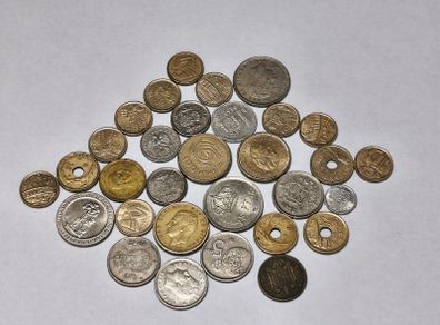 Spanish Coins Pesetas Mixed Lot of 32